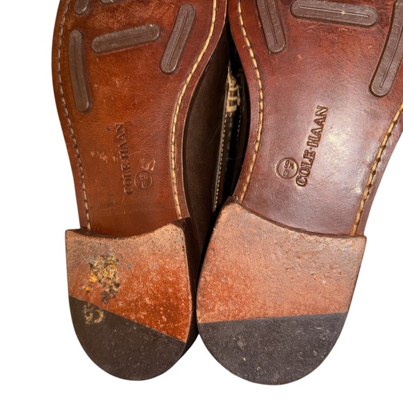 Cole Haan Mens 9.5M Pre-Owned Brown Leather Buckle Loafer Dress Shoes Slip-On - Picture 13 of 15